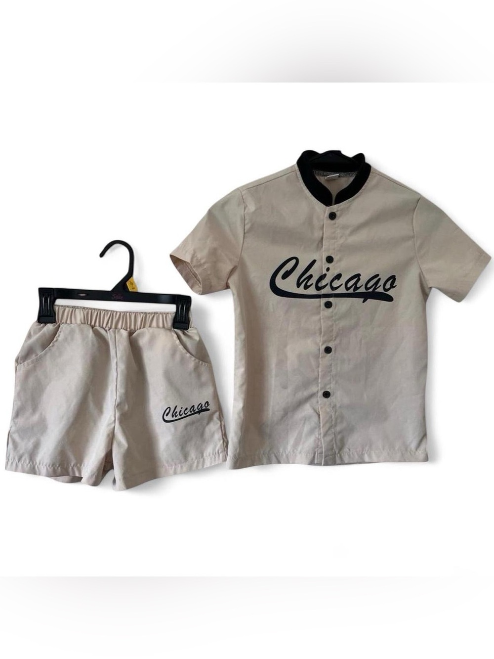 Boys Medium Size 8 2 Piece Shorts Set Athletic Casual Short Sleeve Button Up